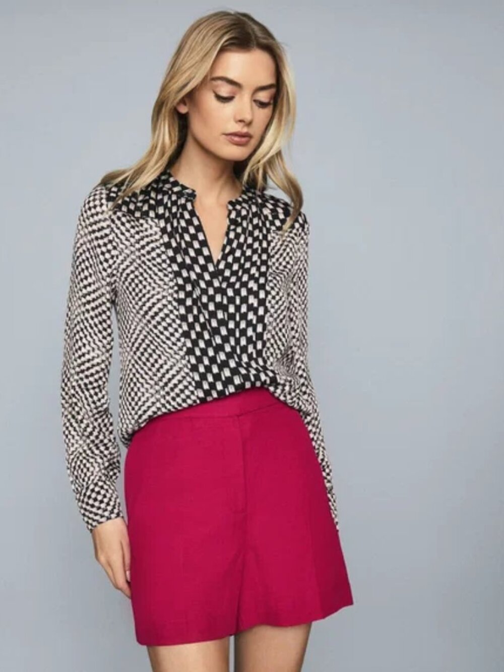 REISS Dali Geometric Print Blouse - Size US 4 / UK 8 (NWOT)